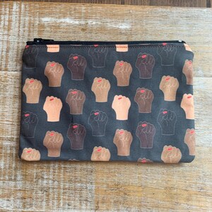 Monedero con el lema Black Lives Matter, monedero, bolso BLM, bolso para cosméticos, billetera con puño Black Lives Matter, portadocumentos, bolsa de maquillaje de tela, cremallera BLM