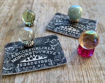 Fortune Tellers Ball Miniature 1:12 CRYSTAL Ball Ouija Board Dollhouse Mini Halloween Scene Fairy Garden Gazing Ball Witch