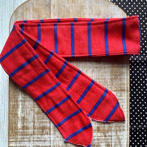 Striped Head Scarves Wraps Red Stripe Pin UP Rockabilly Handmade Self Tie Hair Scarf Hair Tie Heavy Duty