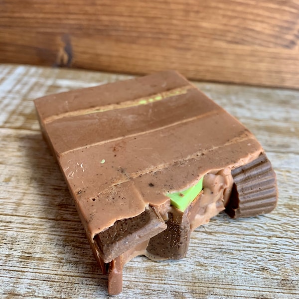 Chocolate Bar Soap Natural SHOP FAVORITE Chocolate Mint Soap Cocoa Soap Food Soap Bar Candy Soap Chocolate Dessert Mint Chocolate Soap