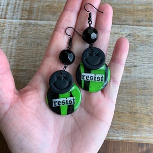 Resist Earrings Activist Human Rights BLM Statement Activist Social Justice Earrings Clip Ons Earrings Resistance Fist Clip Ear Hangers