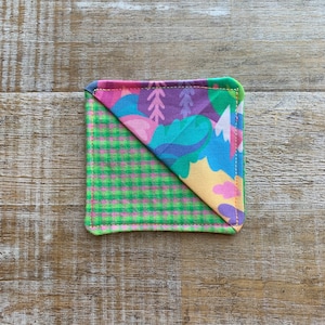 Fabric Bookmark Pastel Art Bookmark Mountains Fabric Bookmark Colorful Bookmarker Plaid Book Lover Gift Shapes Corner Bookmark Reading