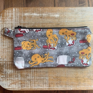 Monedero de pulpo, monedero de Weirdcore, frascos para muestras, monedero, monedero con forma de insecto, portadocumentos, bolsa de tela, estuche con cremallera para Halloween, regalo gótico, rareza