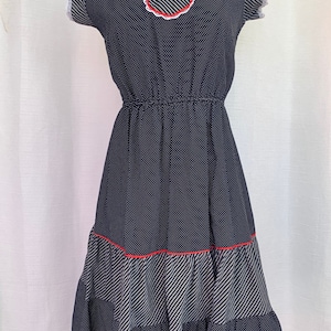 Vintage DBA LA Polka Dot Dress Black Polka Dot Dress Vintage Rockabilly Dress Pinup Elastic Waist Size 5 Small Dress