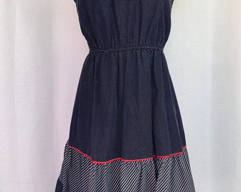 Vintage DBA LA Polka Dot Dress Black Polka Dot Dress Vintage Rockabilly Dress Pinup Elastic Waist Size 5 Small Dress