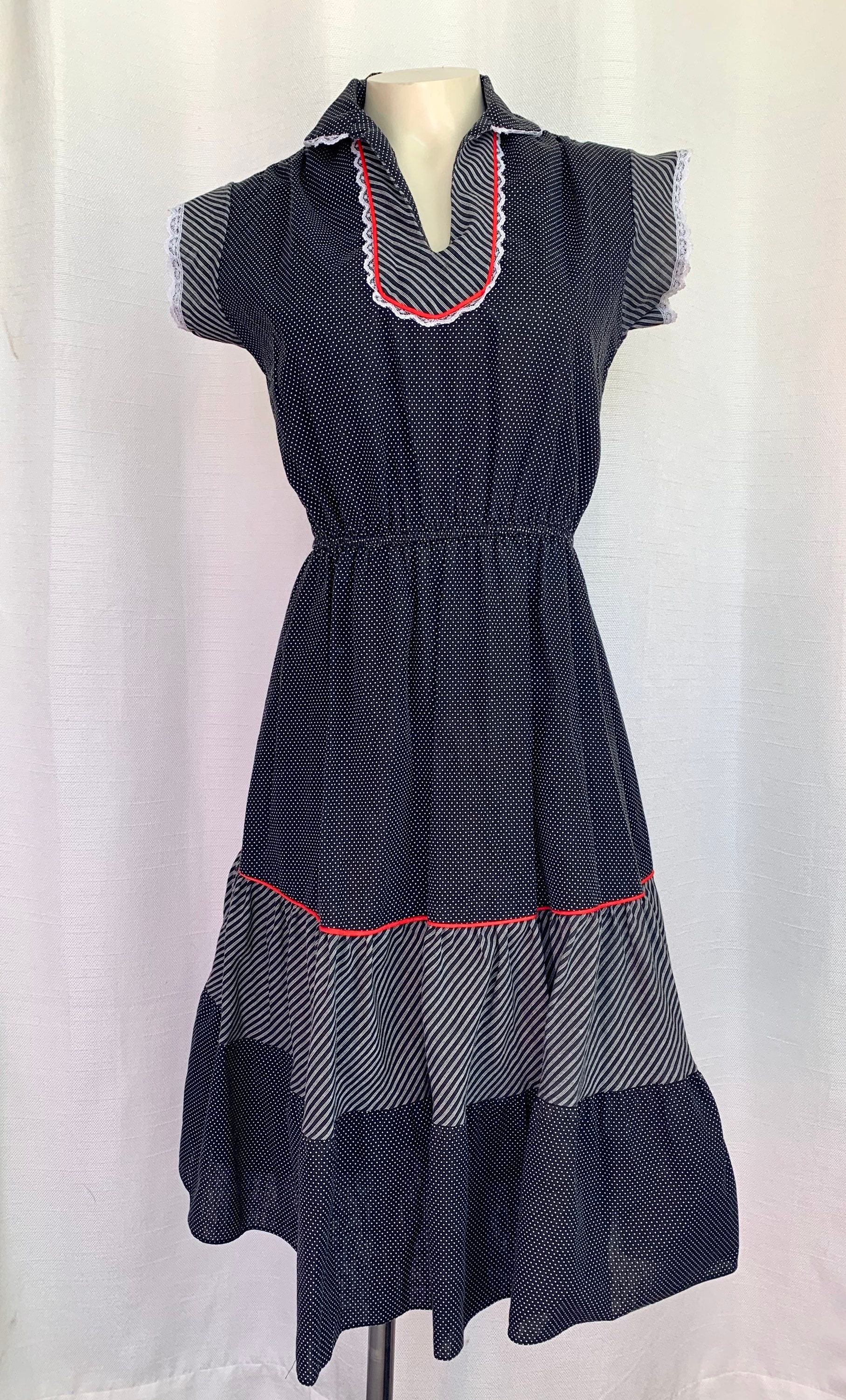 Vintage Black Polka Dot Dress