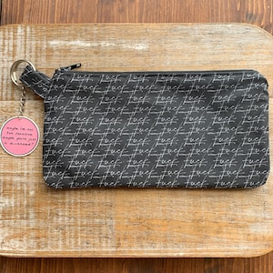 Monedero Art Deco con diseño de mariquita, monedero con palabras malsonantes, monedero monocromático con tarjetero para identificación, bolsa de tela con cremallera, regalo divertido