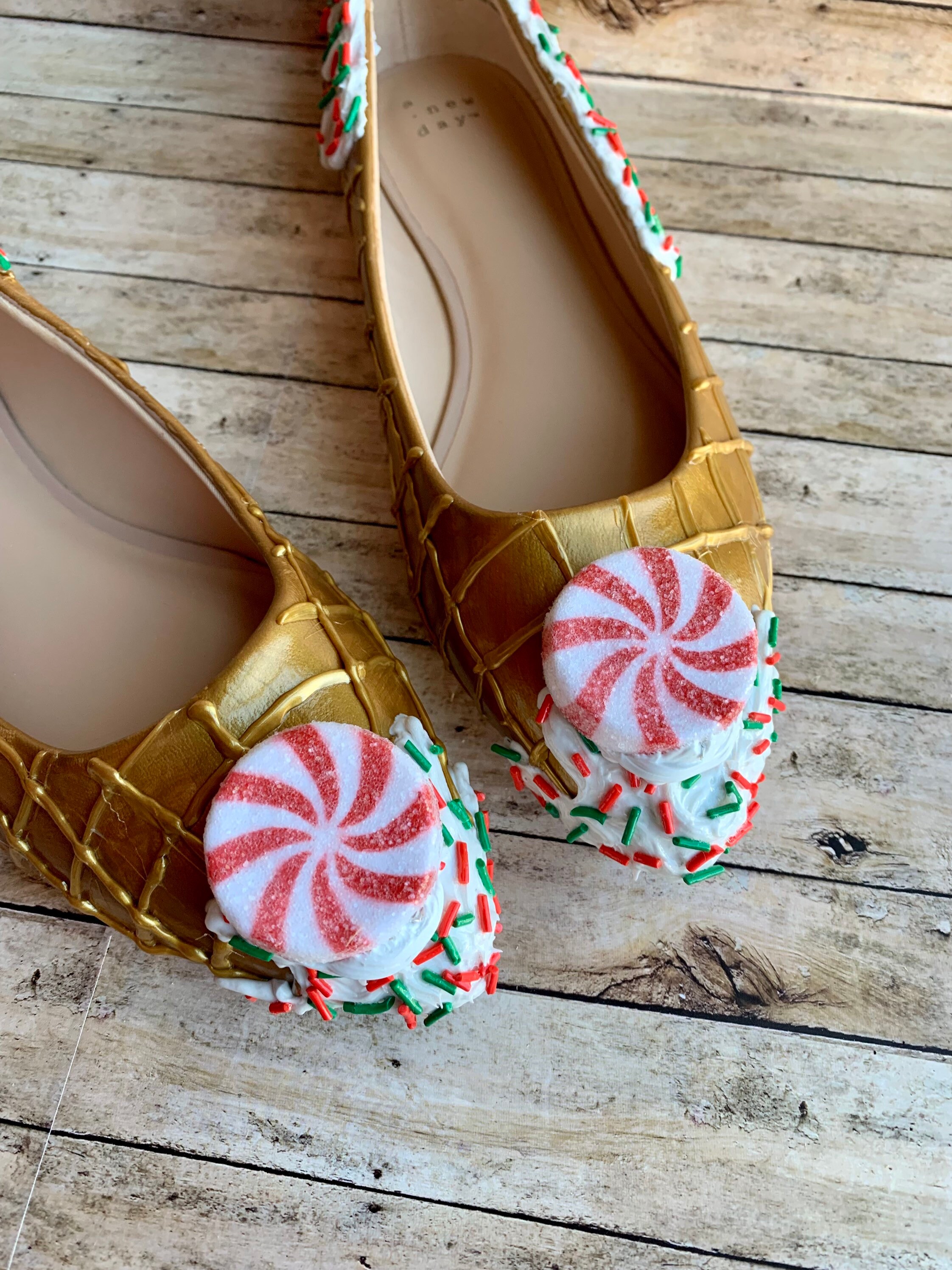 Christmas Ice Cream Flats Christmas Shoes Lolita Ballet Flats Size