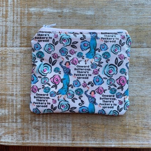 Adelante, Buttercup, hay mierda que esparcir, billetera, monedero, bolso vintage con palabrotas, monedero, regalo divertido, bolsa burda, regalo de broma