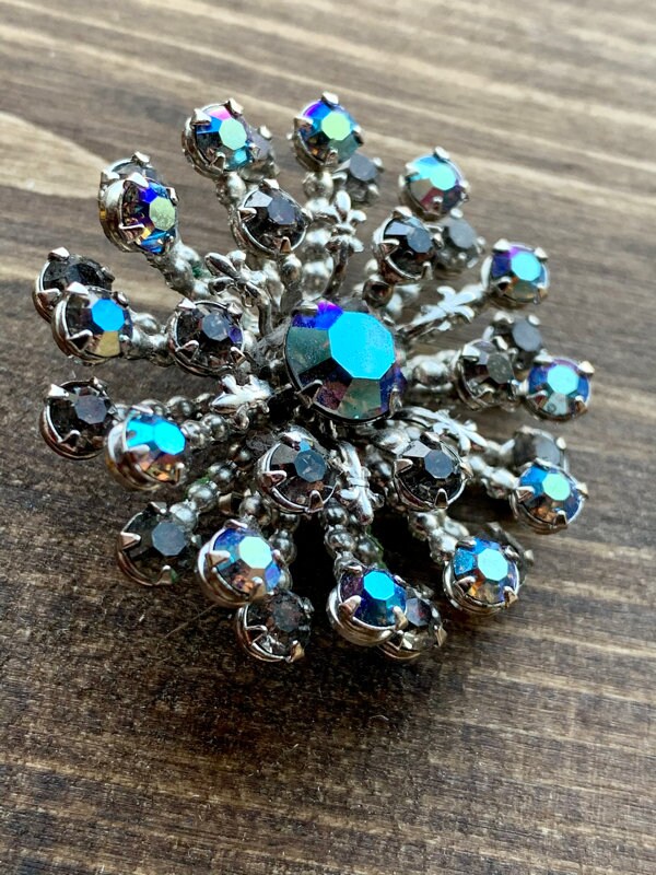 BROCHE BLEU ET BLANCHE VNTAGE 1980 NEUVE | accessores-shop-fr