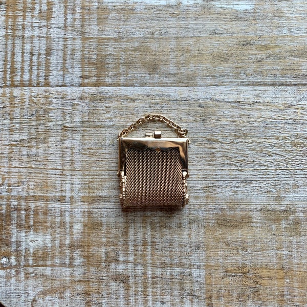 Vintage Gold Tone Mesh Purse Bad Date Purse Coin Mini Gold Tone Mesh Purse Pill Box Mesh Purse