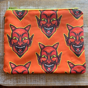 Bolsa de maquillaje de bruja Bolsa con cremallera Wicca Bolsa de tela con cremallera rosa Bolsa de maquillaje de bruja Bolsa de cosméticos de regalo gótico