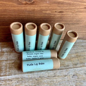 Pickle Lip Balm Eco Friendly Lip Balms Natural Plastic-free Packaging Zero Waste Chapstick Earth Friendly Sustainable Biodegradable Pickle image 3