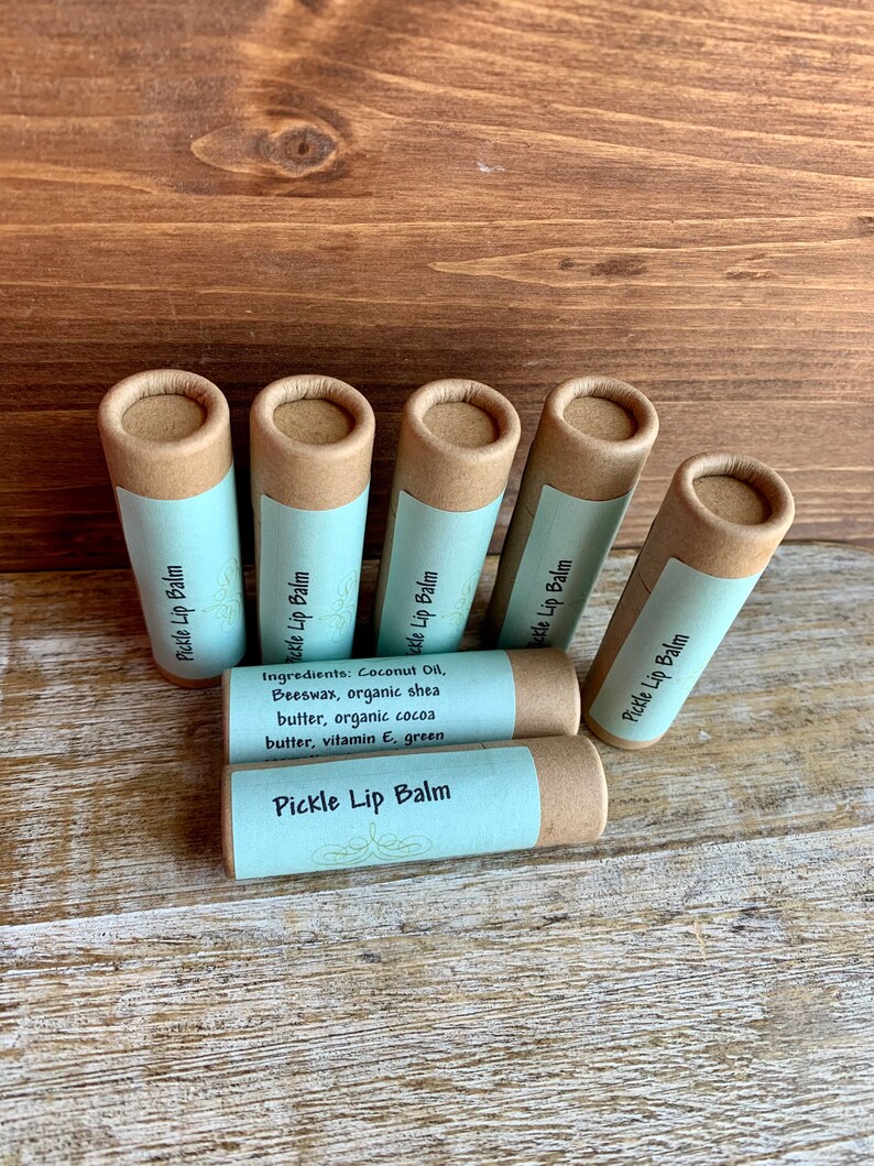 Pickle Lip Balm Eco Friendly Lip Balms Natural Plastic-free Packaging Zero Waste Chapstick Earth Friendly Sustainable Biodegradable Pickle image 3