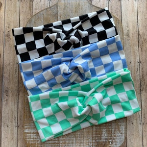 Stretch Headbands Knotted Headbands Twist Headband Stretchy Headband Checkerboard Headband Kidcore Headwrap 90s Off the Wall