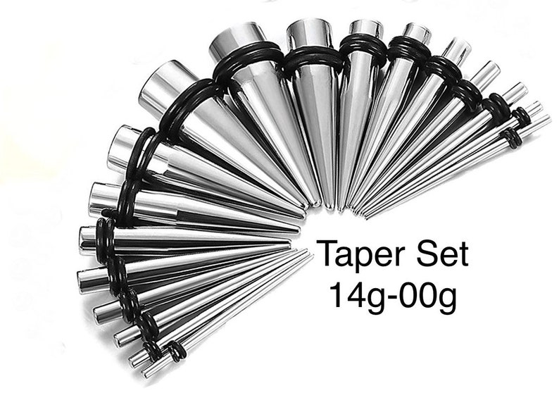 Surgical Steel Tunnel Gauges 14g00g /Taper Sets / Tunnels / Etsy