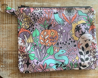 Halloween Makeup Pouch Witchy Bag Cosmetic Bag Pumpkin Makeup Bag Fabric Bag Zipper Pouch Pumpkin Drink Ghost Makeup Pouch Fall Gift