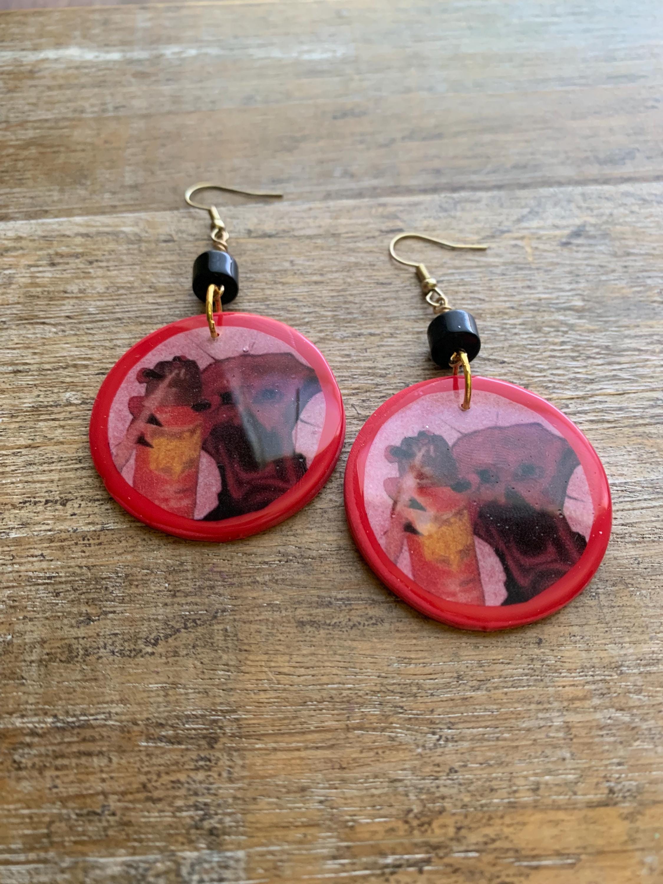 The Boiled One Earrings Viral YT Phen228 Red Weirdcore Funny