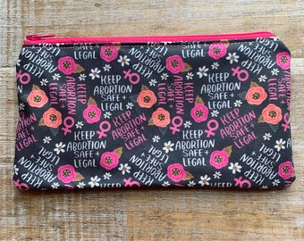 Reproductive Rights Wallet Coin Purse Women Choice Bag Coin Purse Bag Pro-Choice Wallet ID Holder Fabric Coin Bag Pro-Abortion Zipper Pouch