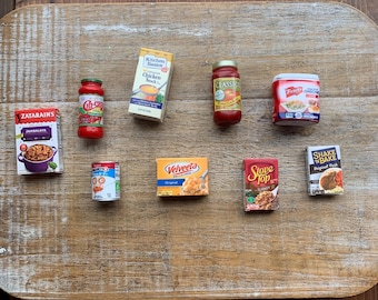 ONE Pantry Essential Miniature Fridge Magnet Handmade Mini Brand Fridge Magnets Food Refrigerator Magnets Funny Food Rice Canned Food Broth