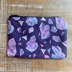 Monedero de cristal Monedero de cristales de roca Monedero de cristal Monedero de aster de cristal Portadocumentos Bolsa de tela Estuche con cremallera Regalo gótico