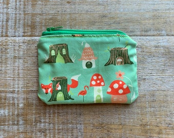 Mushroom Coin Purse Cottagecore Keychain Bag Coin Purse Mushrooms Zippered Pouch ID Holder Wallet Zipper Hippie Cottagecore Zipper Pouch