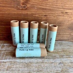 Pickle Lip Balm Eco Friendly Lip Balms Natural Plastic-free Packaging Zero Waste Chapstick Earth Friendly Sustainable Biodegradable Pickle