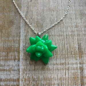 Cottagecore Necklace Succulent Garden Scenery Terrarium Glass Plant Polymer Clay Succulent Cute Silver Succulent Minimalist Necklace