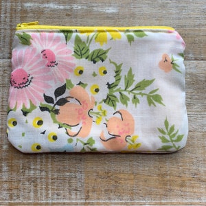 Retro vintage portemonnee portemonnee Flower Power mod sleutelhanger tas portemonnee make-up tas retro bloem madeliefje portemonnee houder stoffen portemonnee bloem jaren 1970