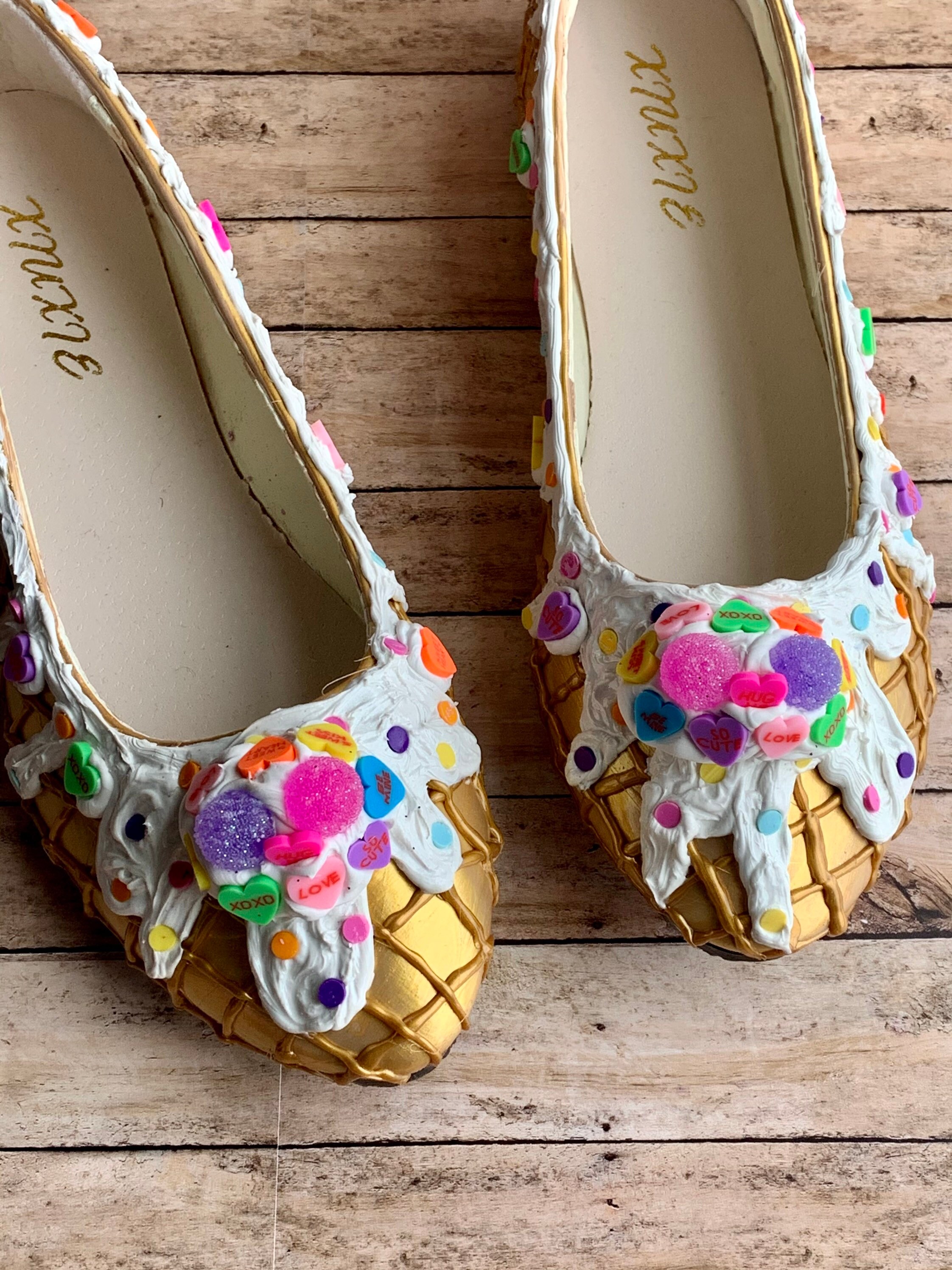 Cream flat top shoes ladies