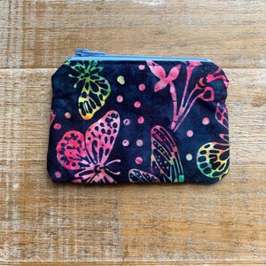 Butterfly Coin Purse Cottagecore Wallet Navy Blue Bag Coin Purse Rainbow Zippered ID Holder Wallet Zipper Butterfly Insect Zipper Pouch