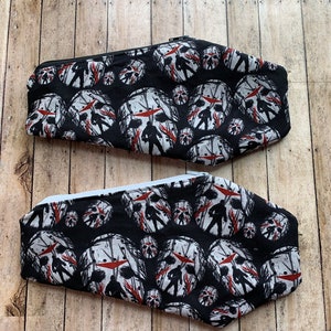 Monedero con forma de ataúd de Halloween, monedero con diseño de asesinos de películas de terror, monedero con diseño de asesinos de dibujos animados, portadocumentos, bolsa de tela con cremallera, regalo gótico