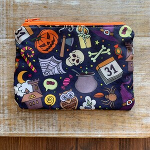 Monedero de Halloween, monedero de Halloween, monedero negro tipo ataúd, porta identificación, bolsa de tela, bolsa gótica con cremallera, regalo de Halloween.