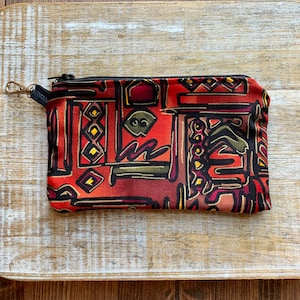 Portafoglio a tema africano, borsa portachiavi sud-ovest, borsa porta monete, borsa per cosmetici, portafoglio etnico, porta documenti, portafoglio in tessuto, borsa con cerniera arancione colorata