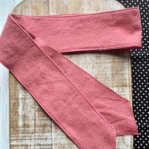 Polka Dot Head Scarves Wraps Pink Polka Dot Pin UP Rockabilly Handmade Self Tie Hair Scarf Hair Tie Heavy Duty