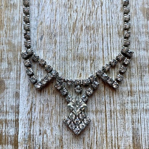 Vintage Rhinestone Necklace Wedding Rhinestone Jewelry Rhinestone Necklace 1950s Vintage Necklace 1960s Vintage Necklace Rhinestone Wedding