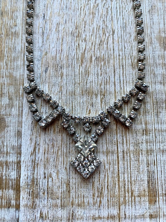 Vintage Rhinestone Necklace Wedding Rhinestone Jew