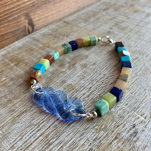 Celtic Knot Bracelet Gemstone Beaded Bracelet Glass Bracelet Celtic Boho Bracelet Boho Style Bracelet Beaded Bracelet Hippie Bracelet