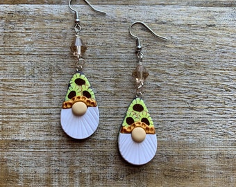 Kabouter zonnebloem oorbellen Clay kabouter oorbellen Rode kerstman oorbellen schattig Cottagecore zonnebloem kabouter hanger clip oorbellen oorhangers Meters