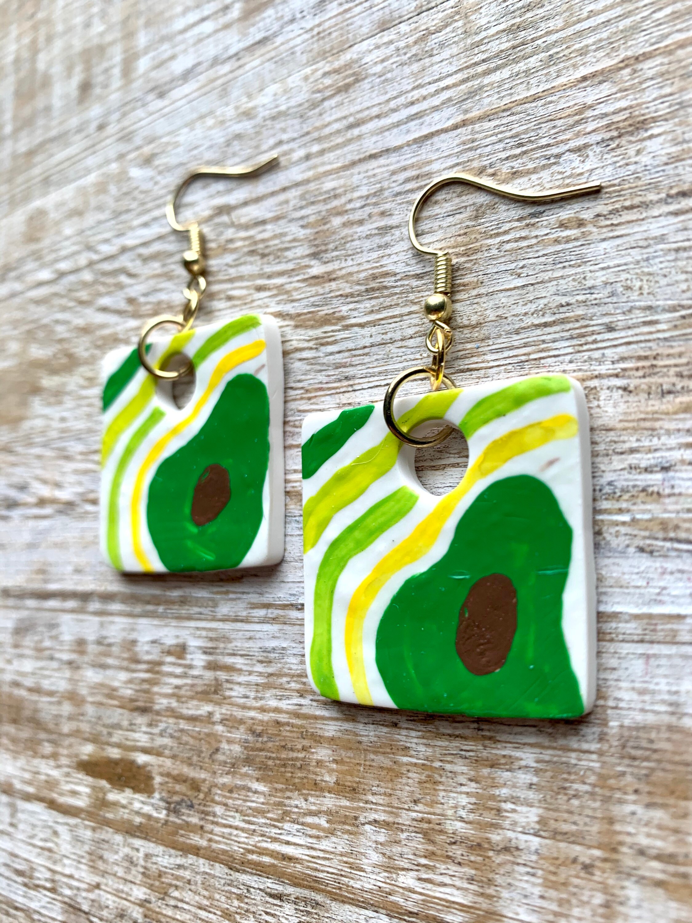 Avocado Earrings Polymer Clay Cute Avocado Earrings Etsy