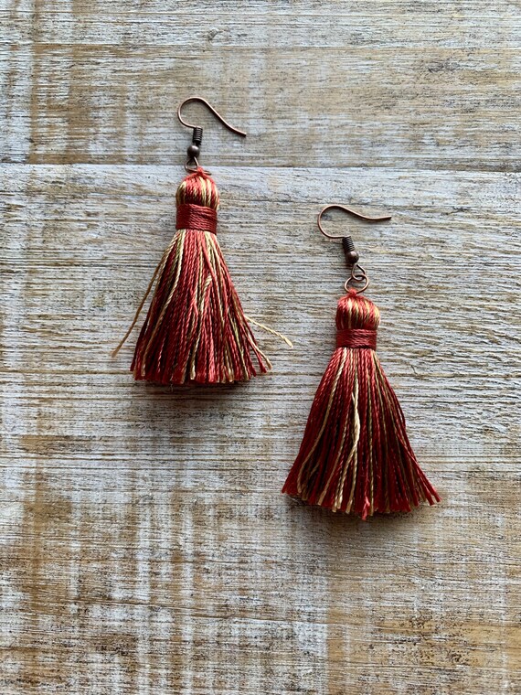 Fabric tassel earrings new arrivals