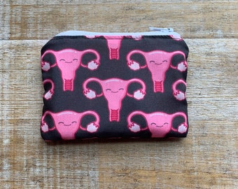 Reproductive Rights Coin Purse Uterus Women Choice Bag Coin Purse Bag Pro-Choice Wallet ID Holder Fabric Coin Bag Pro-Abortion Zipper Pouch