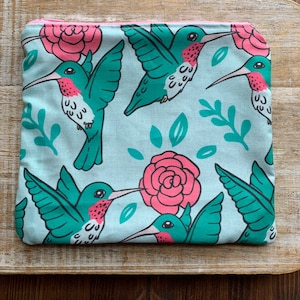 Pássaro floral maquiagem saco beija-flor folhas bolsa de moedas folha bonito pássaros carteira id titular tecido carteira floral zíper saco pássaros terrosos