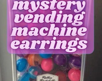 Mystery Capsules Earring Vending Machine Earrings Mystery Lucky Dip Gashapon Surprise Random Novelty Tiktok Viral Gatchapon Earrings