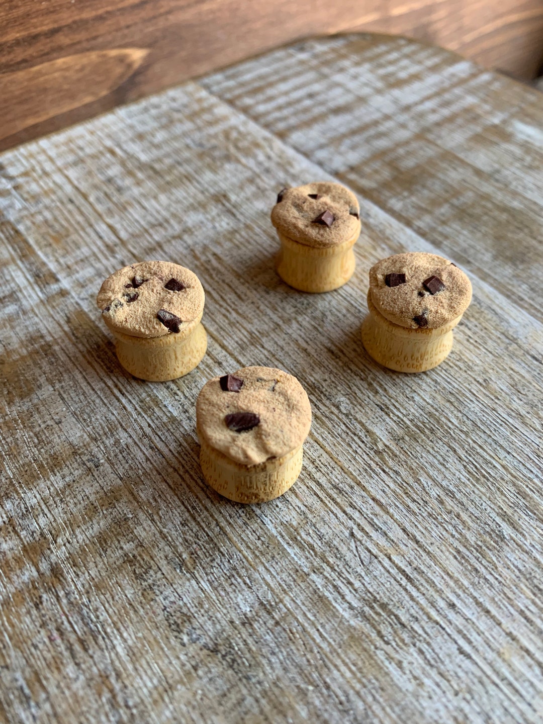 Chocolate Chip Cookie Plugs Chocolate Chip Cookie Gauges Etsy