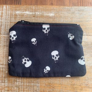 Monedero gótico con calavera, monedero de Halloween, monedero con calavera, monedero con esqueleto, portadocumentos, bolsa de tela, estuche con cremallera retro con calavera, regalo gótico