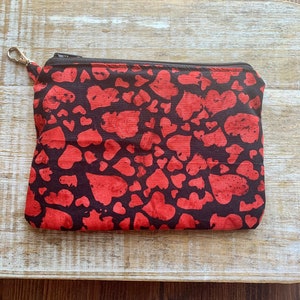 Monedero con forma de corazón, monedero gótico con forma de corazón, regalo para novia, bolsa con cremallera, regalo de San Valentín