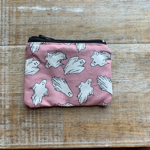 Monedero fantasma, bolso de Halloween, monedero, monedero negro, billetera con espíritus fantasmales, porta identificación, bolsa de tela, bolsa con cremallera espeluznante, billetera de regalo gótica para Halloween