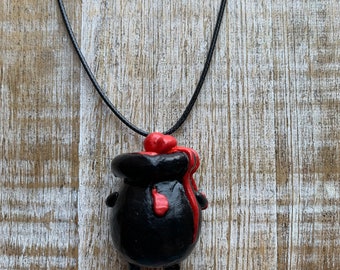 Collar de caldero de brujas Collar de caldero de Halloween Collar de sangre Collar de brujas Brujas elaboran pociones sangrientas Encanto de caldero Weirdcore