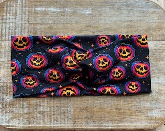 Halloween Stretch Headbands Knotted Headbands Twist Headband Stretchy Soft Pumpkin Headband Halloween Headband Headwrap